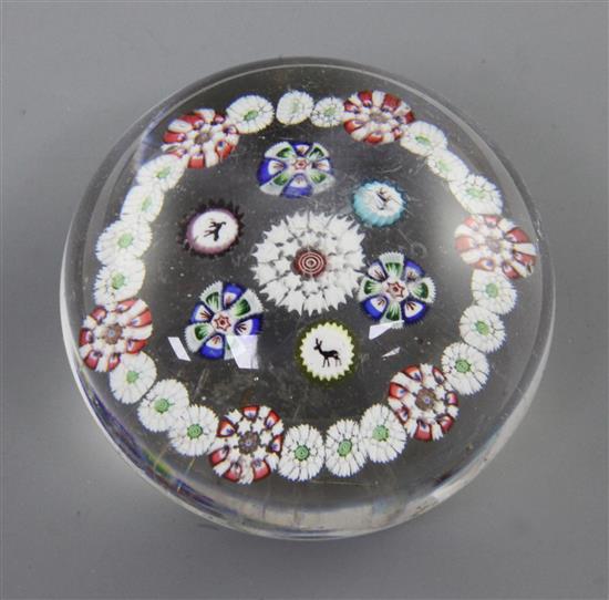 A Baccarat millefiori glass paperweight, 19th century diameter 7.5cm